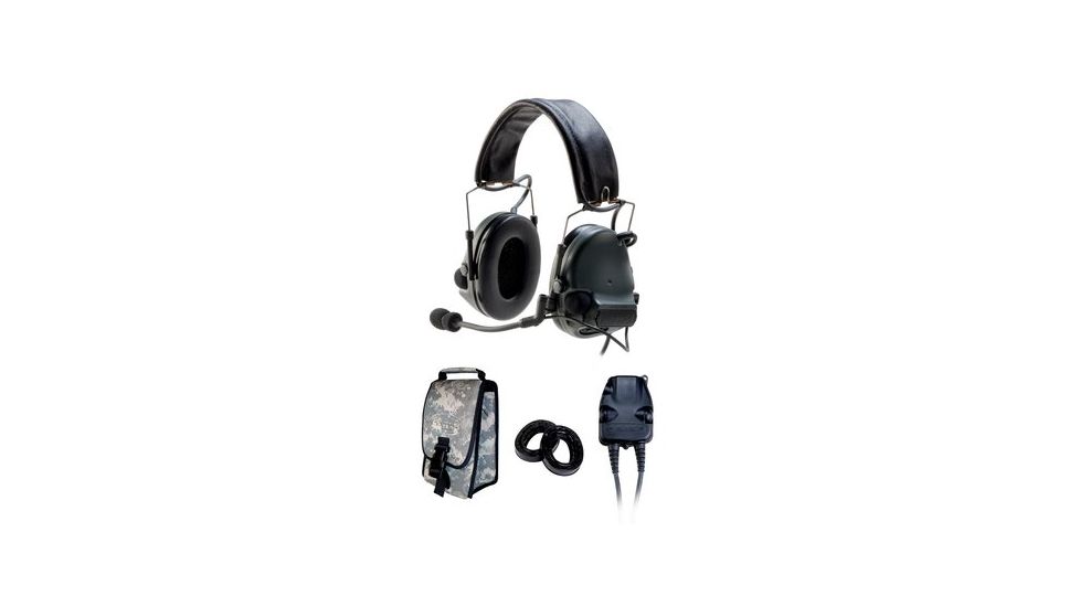 Peltor ComTac III ARC Kit,Dual Comm,Split Audio,Foliage Green,Gel Cushions,1 PTT,Carrying Bag,Batteries,1/case, 88064-ARC