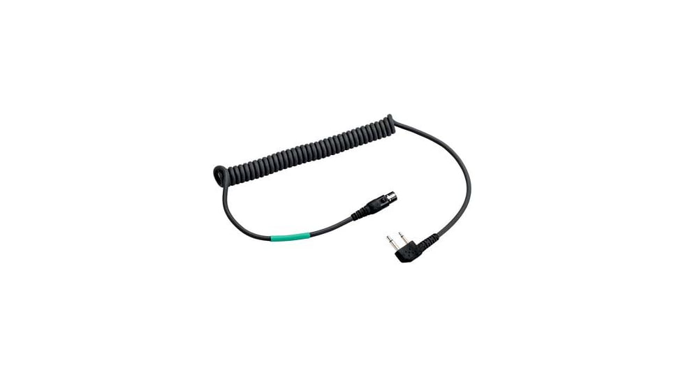 PELTOR FLX2 Cable, Icom 2-Pin Angled, Black, FLX2-35