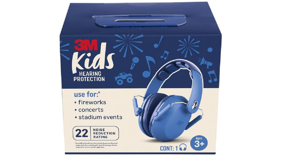 Peltor PKIDSBBLU Kids Hearing Protection 22 DB Over The Head Blue Cups W/Blue H