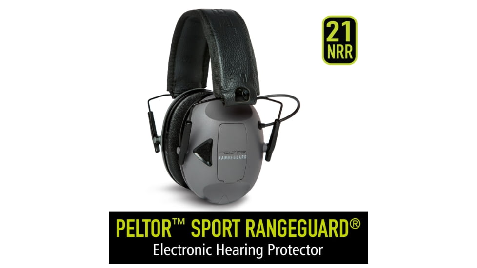 PELTOR RangeGuard Electronic Folding Ear Muff, Gray/Black, RG-OTH-4