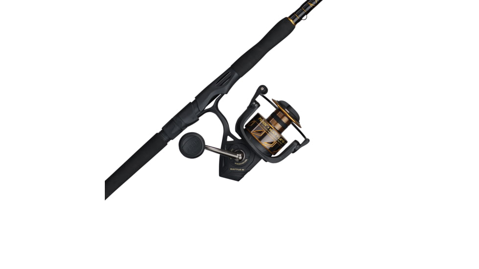 Penn Fishing Battle III Combo, 4.7/1, Right/Left, 8000, 7ft. Rod Length, Heavy Power, Fast Action, 1 Piece Rod, Black/Gold, BTLIII8000701H