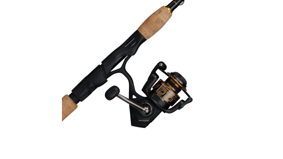 Penn Fishing Battle III Combo, 5.2/1, Right/Left, 1000, 6ft. 6in. Rod Length, Light Power, Moderate Fast Action, 1 Piece Rod, Black/Gold, BTLIII1000661L