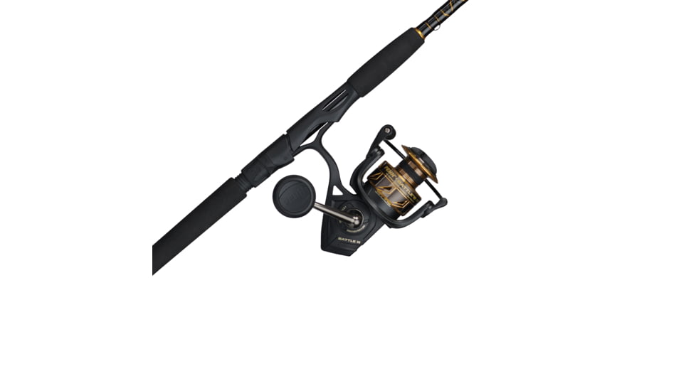 Penn Fishing Battle III Combo, 5.6/1, Right/Left, 5000, 7ft. Rod Length, Medium Heavy Power, Fast Action, 1 Piece Rod, Black/Gold, BTLIII5000701MH