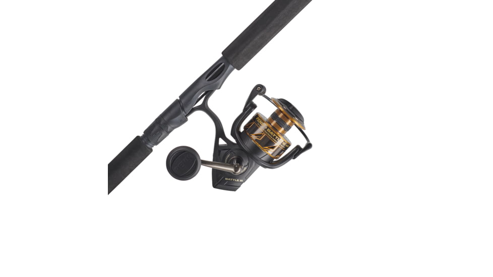 Penn Fishing Battle III Combo, 5.6/1, Right/Left, 6000, 7ft. Rod Length, Medium Heavy Power, Fast Action, 1 Piece Rod, Black/Gold, BTLIII6000701MH