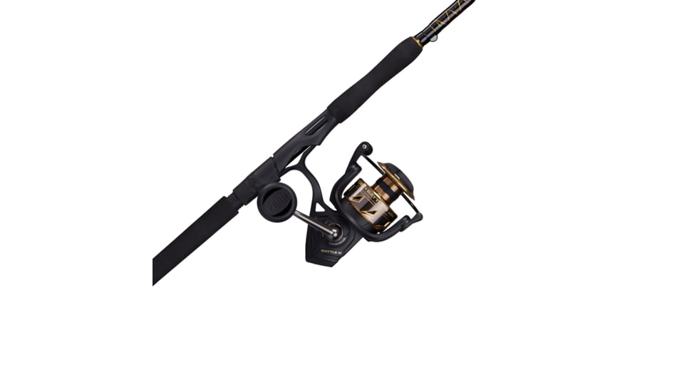 Penn Fishing Battle III Combo, 5.6/1, Right/Left, 6000, 7ft. Rod Length, Medium Heavy Power, Fast Action, 3 Pieces Rod, Black/Gold, BTLIII6000703MHTRVL