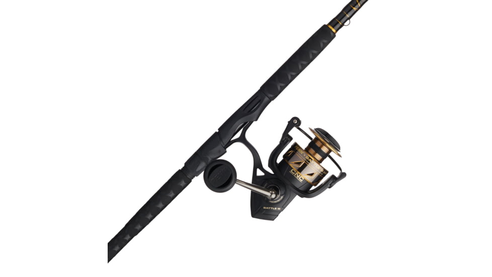 Penn Fishing Battle III Combo, 5.6/1, Right/Left, 6000, 9ft. Rod Length, Medium Heavy Power, Moderate Fast Action, 2 Pieces Rod, Black/Gold, BTLIII6000902MH