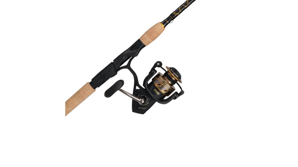 Penn Fishing Battle III Combo, 6.2/1, Right/Left, 2500, 7ft. Rod Length, Medium Light Power, Fast Action, 1 Piece Rod, Black/Gold, BTLIII2500701ML