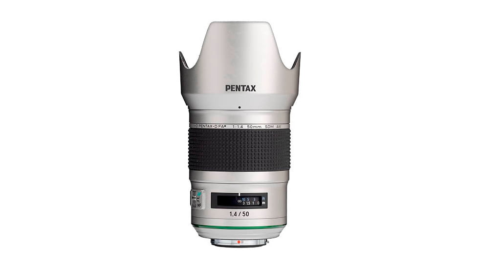 Pentax HD-D FA 50mm F1.4 SDM AW Edition Lens, Silver, 23340