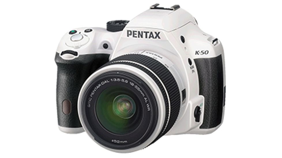 Pentax K-50  Digial SLR Camera with 18-135 WR Lens, White 10961