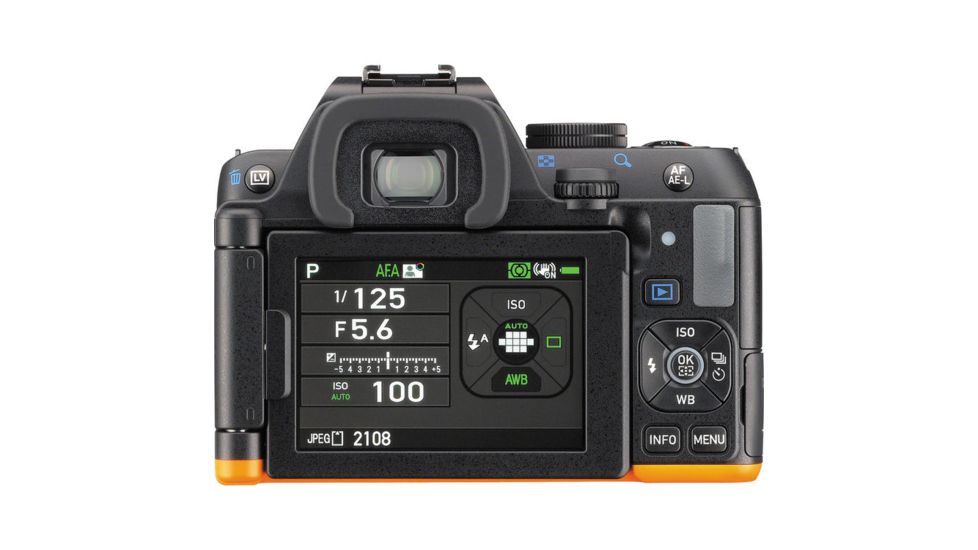 Pentax K-S2 DSLR Camera Body Only 20 Megapixel, Black/Orange 13176