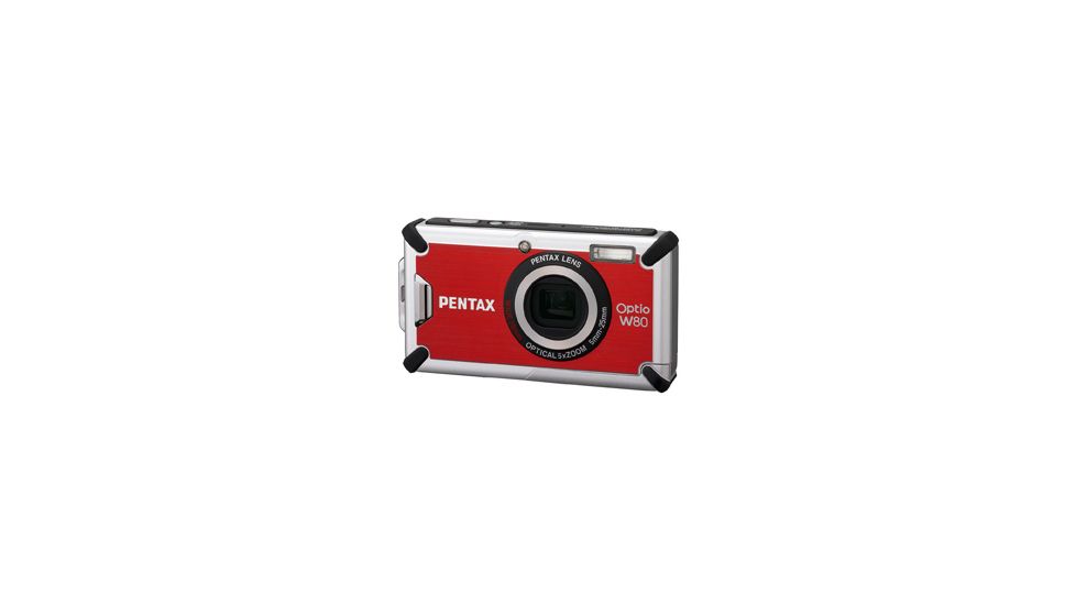 Pentax Optio W80 Digital Camera, Cardinal Red 17771