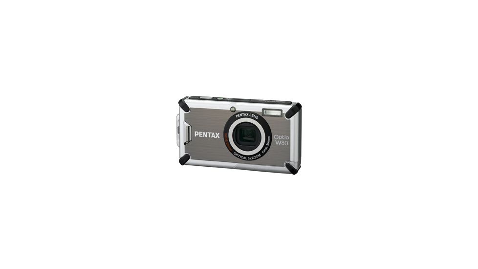 Pentax Optio W80 Compact Waterproof Digital Camera, Gunmetal Gray 17731