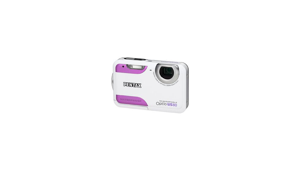 Pentax Optio WS80 Digital Camera, White &amp; Purple 16101