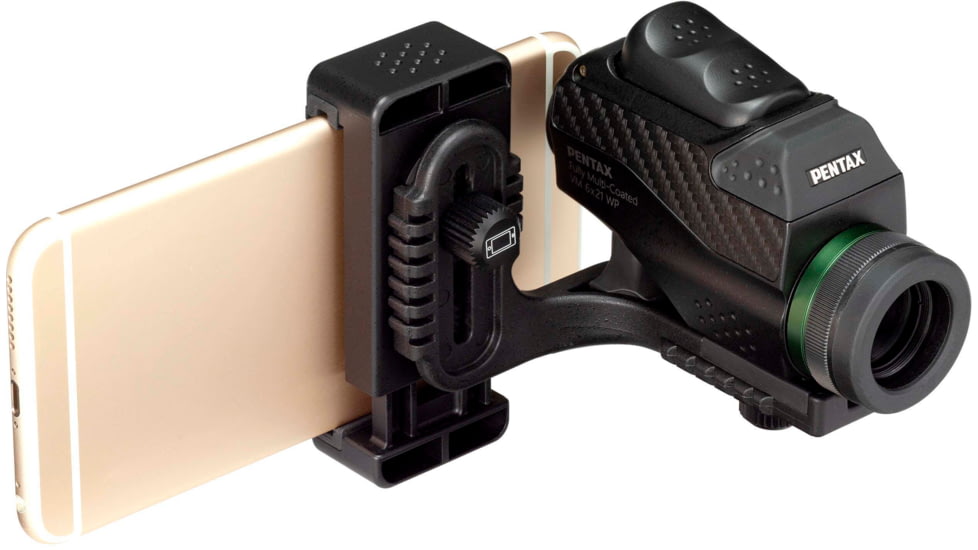 Pentax VM 6 X 21mm WP Premium Monocular Kit w/Smartphone and Micro Adapters, Black, Medium, 63621