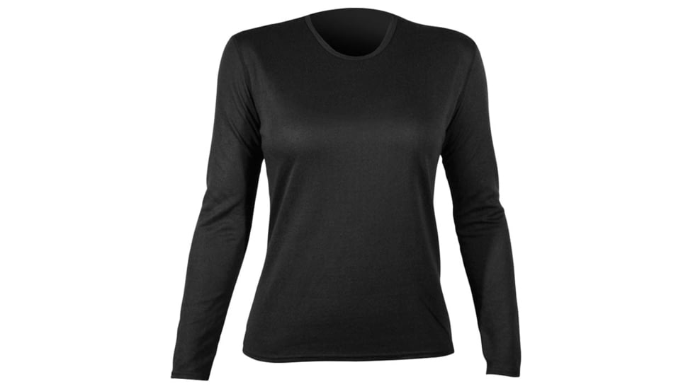 Hot Chillys Womens Pepper Bi-Ply CREWNECK, Black, XL, PB3070-Black-XL