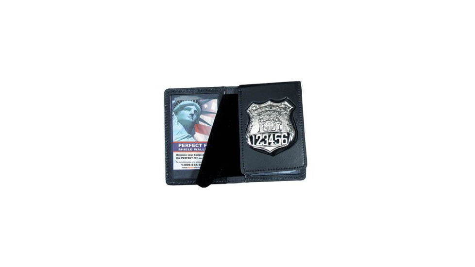 Duty Leather Flip Out Badge &amp; Double ID Case - 3.25''x4.75''