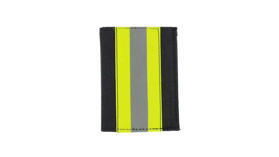 Firefighter Black Matrix Badge &amp; ID Case w/ Yellow Tape - 2.75''x3.50''