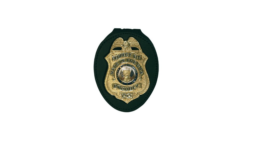 Recessed Badge Holder for Neck w/ Pocket &amp; Chain