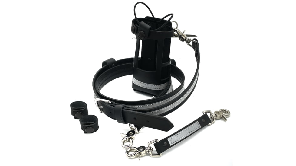 Reflective Firefighter Radio Holder w/ Beltslide, D-Rings &amp; Black Snaps Bundle