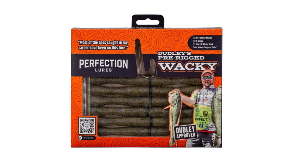 Perfection Lures Dudleys 13-Piece Pre-Rigged Wacky Worm Kit, Green Pumpkin Violet, DDWACKYKIT