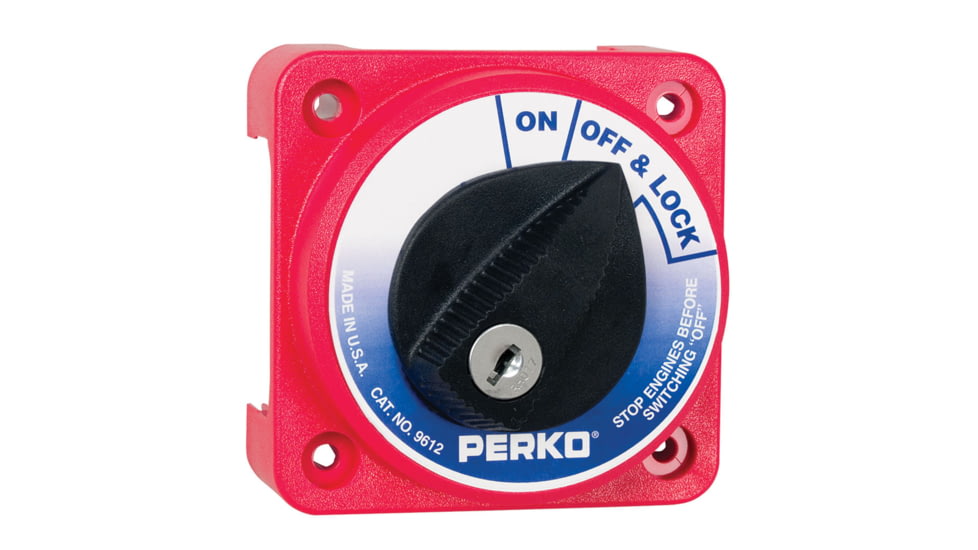 Perko Compact Medium Duty Main Battery Disconnect Switch w/Key Lock 9612DP 33124