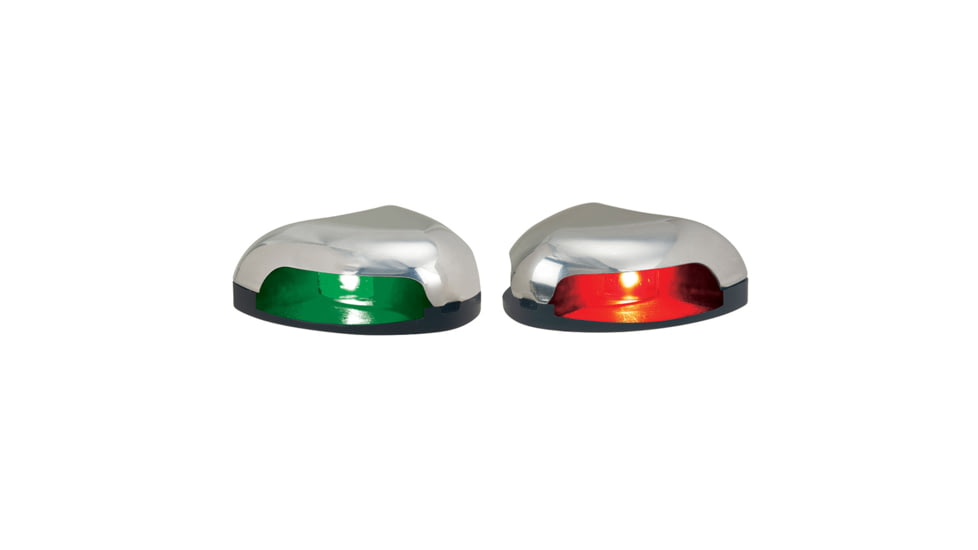 Perko Horizontal Mount Side Lights, Stainless Steel, Pair, Red/Green, 0626DP0STS