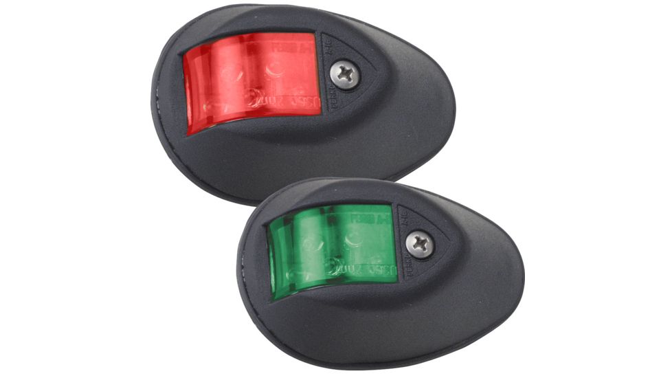 Perko LED Side Lights w/ Housing, 24V, Black Plastic Housing, Red/Green, 0602DP2BLK