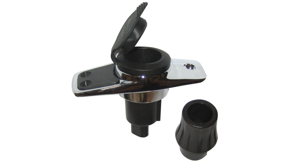 Perko Locking Collar Pole Light Mounting Base w/ Black Cover, 2 Pin, Chrome Plated, 1060PB0DP