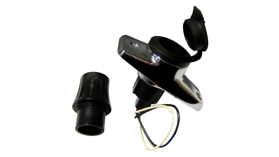 Perko Pole Cards Rectangular Plug-In Base, Chrome Plated Zinc/Black, 1059P00DP