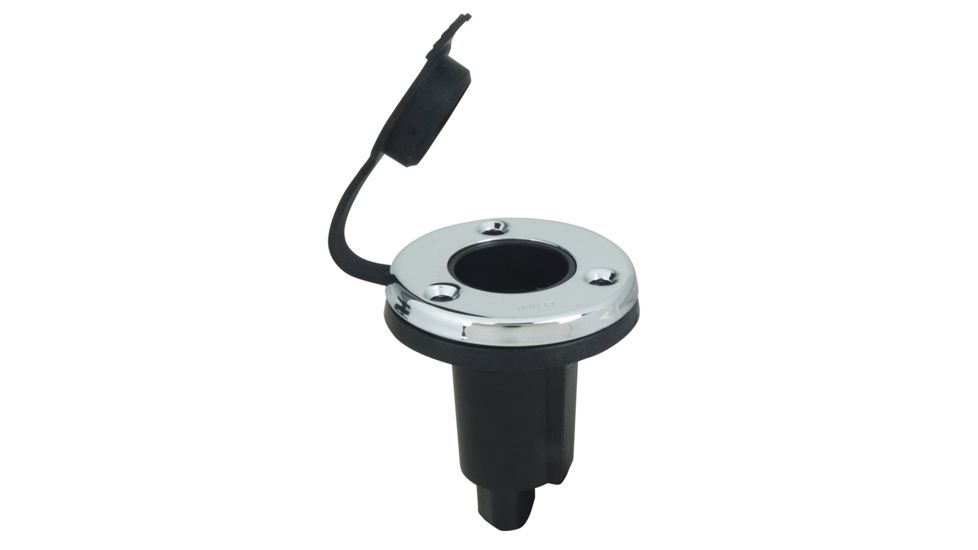 Perko Spare Round Plug-In Base Light, 3-Pin, Chrome/Black, 1045300DP