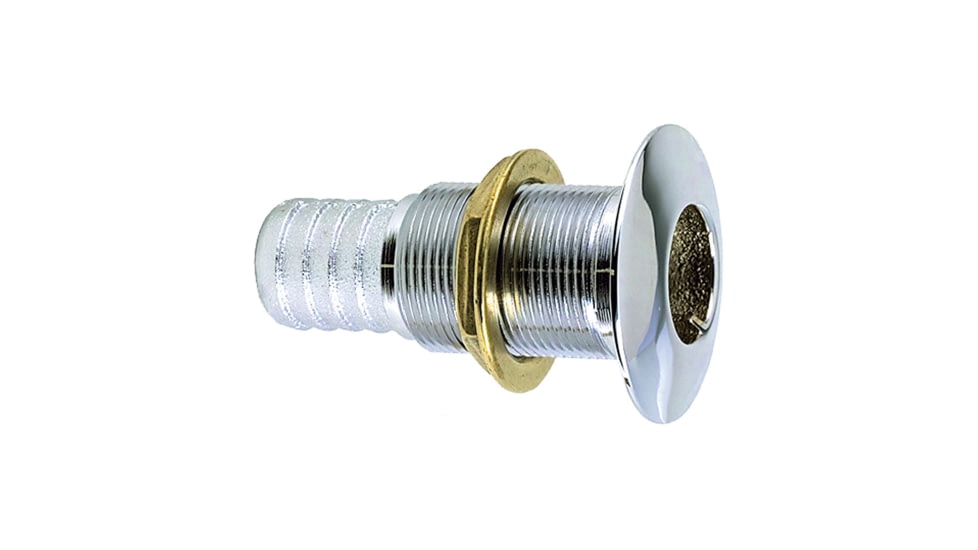 Perko Thru-Hull Fitting f/ Hose Chrome Plated Bronze MADE IN THE USA 1" 39183