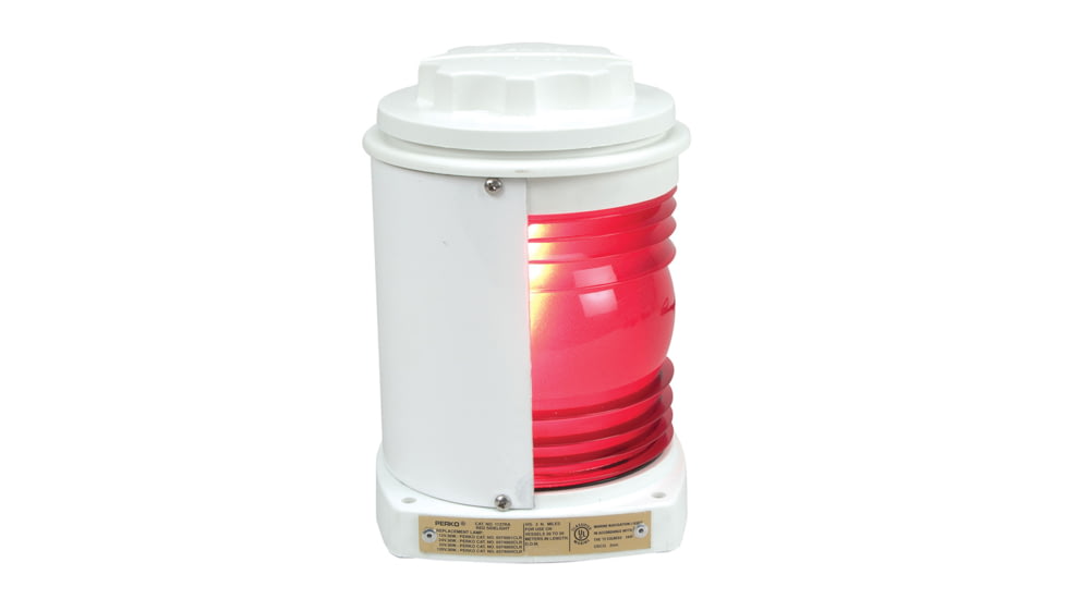 Perko White Plastic Side Light, Red, 1127RA0WHT