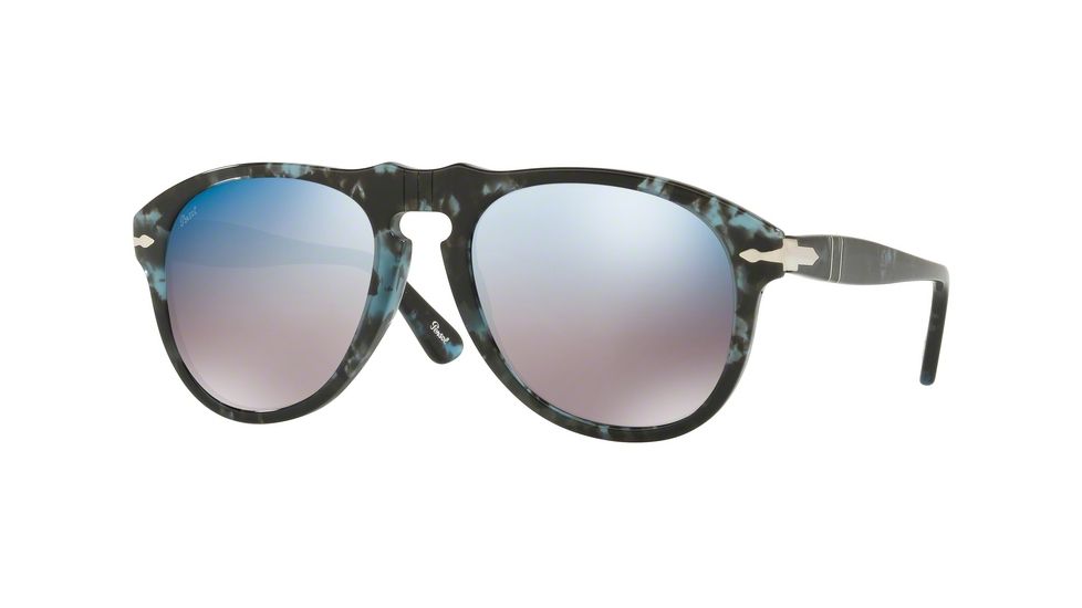 Persol PO0649 Prescription Sunglasses PO0649-1062O4-54 - Lens Diameter 54 mm, Frame Color Spotted Blue Dark Grey