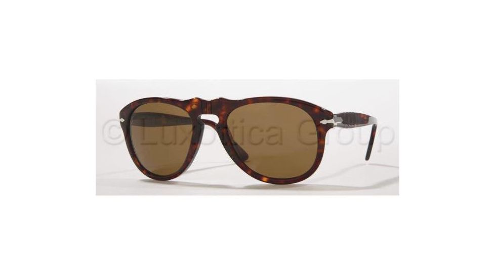Persol PO0649 Single Vision Prescription Sunglasses PO0649-24-57-5220 - Lens Diameter 52 mm, Frame Color Havana