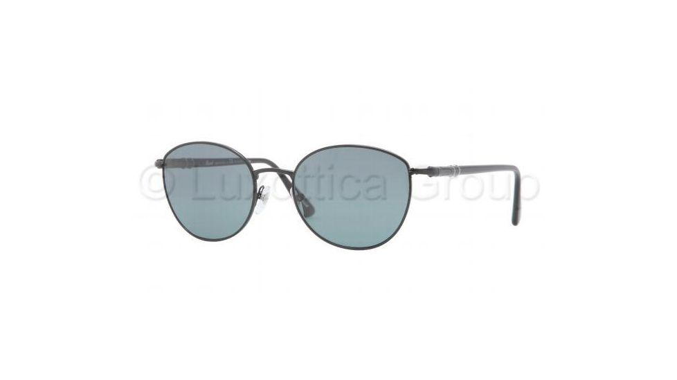 Persol PO2421S Sunglasses 522/4N-5200 - Shiny Black Frame, Polarized Blue Lenses