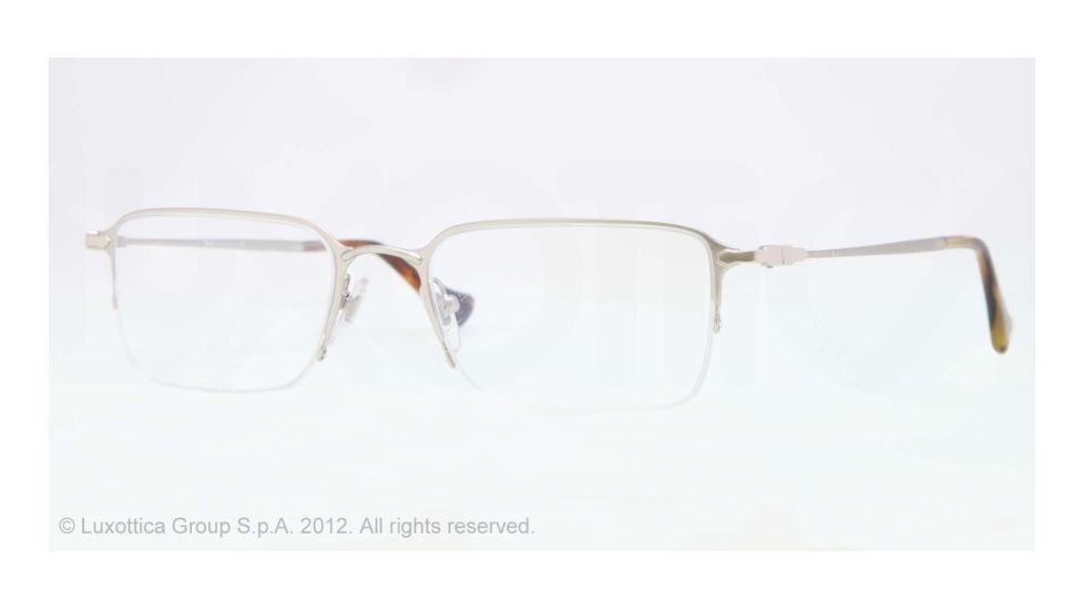Persol PO2427V Single Vision Prescription Eyeglasses 1051-52 - Silver Frame, Demo Lens Lenses