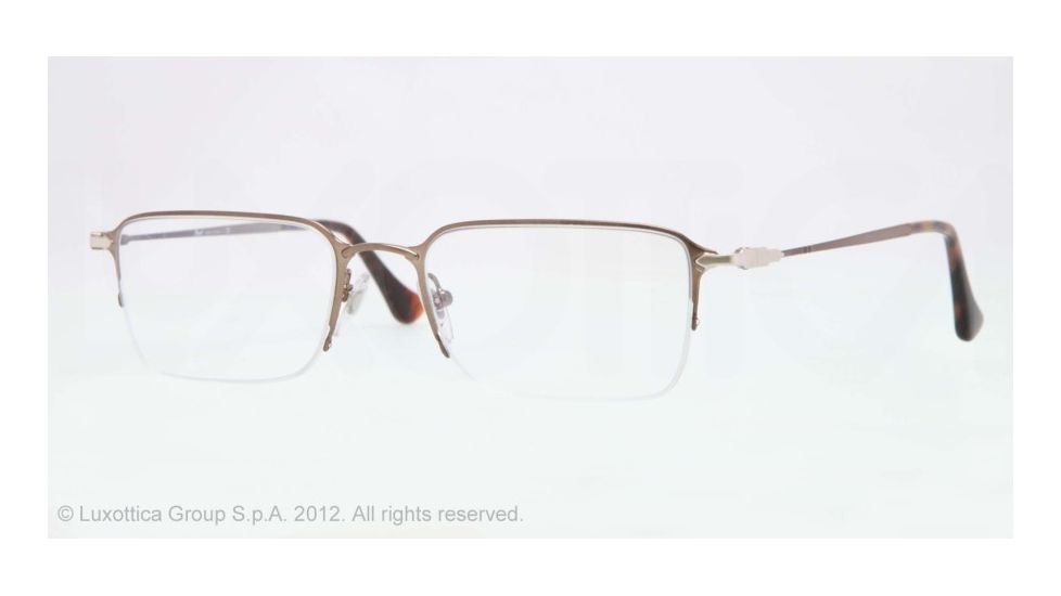Persol PO2427V Single Vision Prescription Eyeglasses 1053-52 - Brown Frame, Demo Lens Lenses