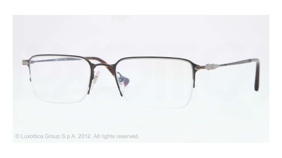 Persol PO2427V Single Vision Prescription Eyeglasses 1055-52 - Black Frame, Demo Lens Lenses