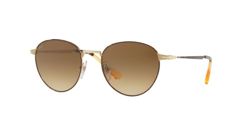 Persol PO2445S Sunglasses 107551-52 - Havana Gold Frame, Clear Gradient Brown Lenses
