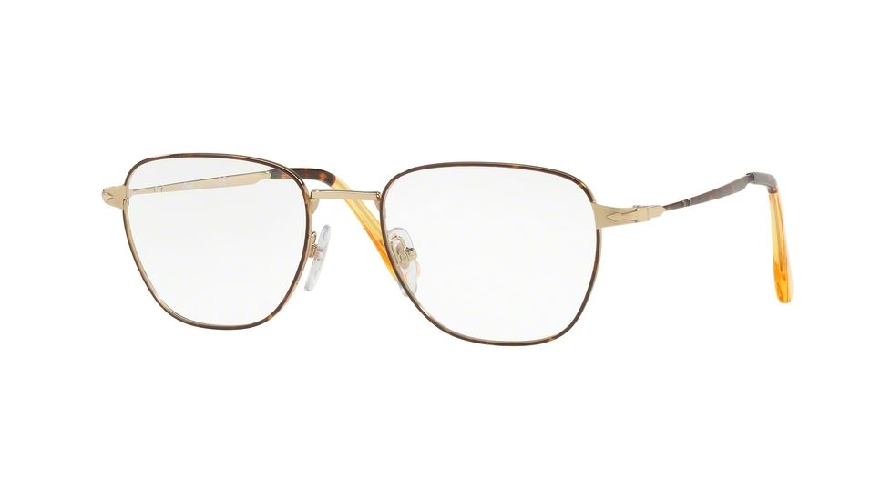 Persol PO2447V Single Vision Prescription Eyeglasses, 52mm, Gold Havana, PO2447V-1075-52-SV