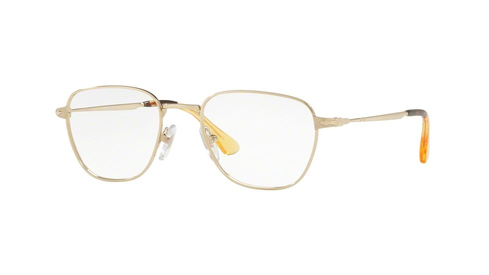 Persol PO2447V Single Vision Prescription Eyeglasses, 52mm, Gold, PO2447V-1076-52-SV