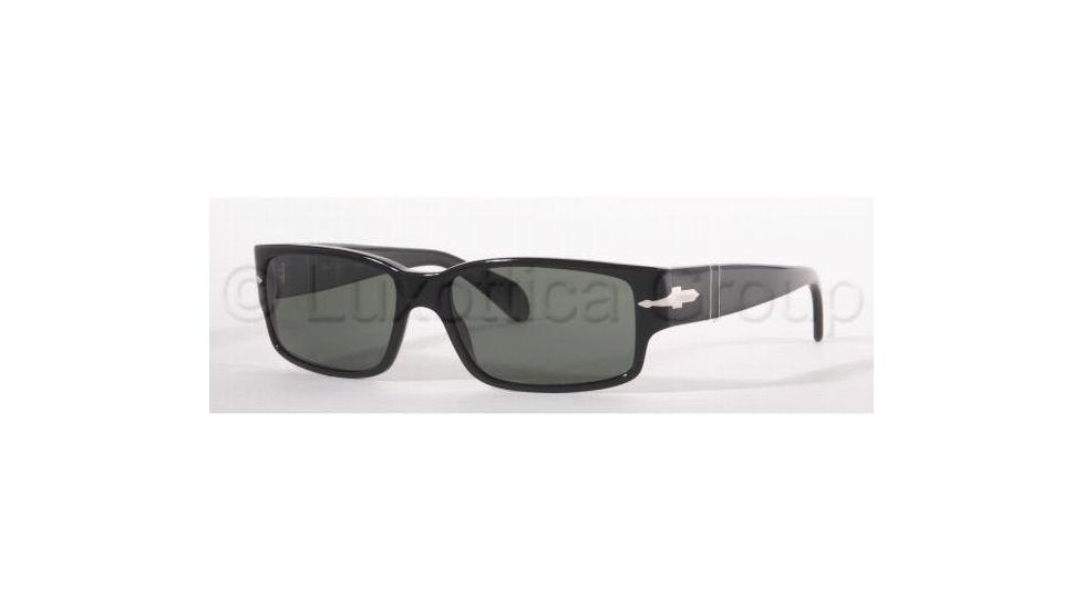 Persol PO2832S Single Vision Prescription Sunglasses PO2832S-95-58-5516 - Lens Diameter: 55 mm, Frame Color: Black
