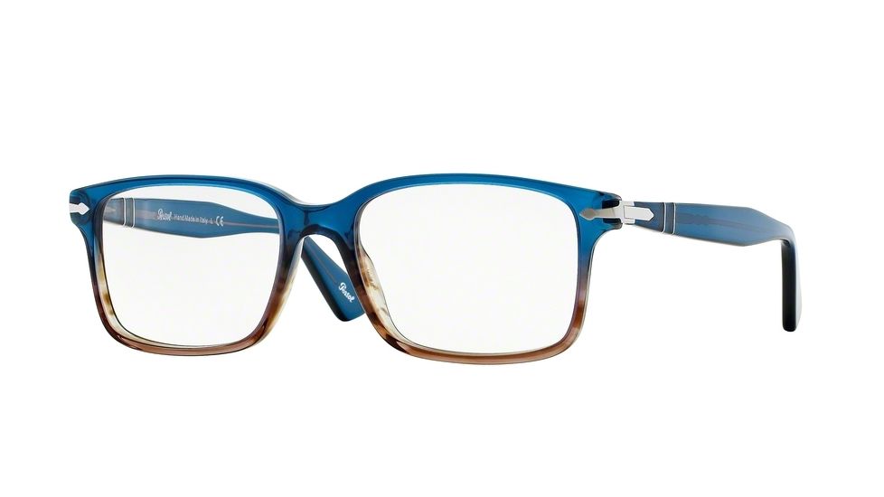 Persol PO2880VM Progressive Prescription Eyeglasses 1010-54 - Night Blue Gradient Brown Frame