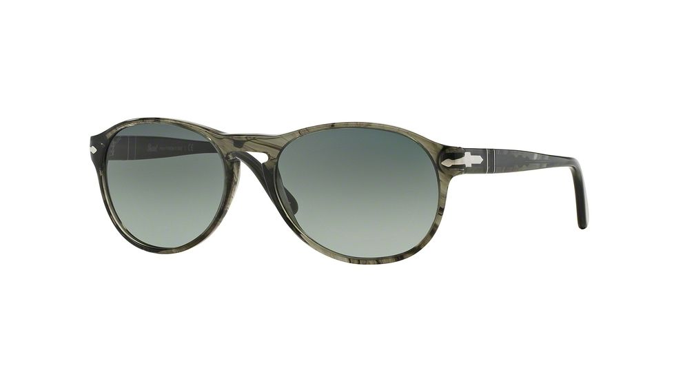 Persol PO2931S Progressive Prescription Sunglasses PO2931S-102071-55 - Lens Diameter 55 mm, Frame Color Striped Grey
