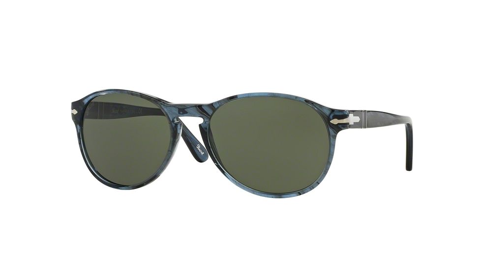 Persol PO2931S Progressive Prescription Sunglasses PO2931S-103131-55 - Lens Diameter 55 mm, Frame Color Stripped Blue