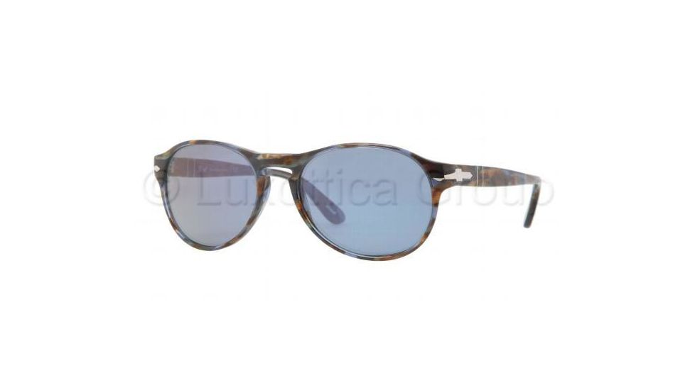 Persol PO2931S Progressive Prescription Sunglasses PO2931S-944-56-5317 - Lens Diameter 53 mm, Frame Color Blue Striped Horn
