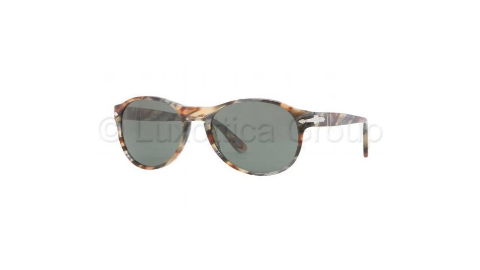 Persol PO2931S Progressive Prescription Sunglasses PO2931S-978-31-5517 - Lens Diameter 55 mm, Frame Color Stripped Brown/Grey