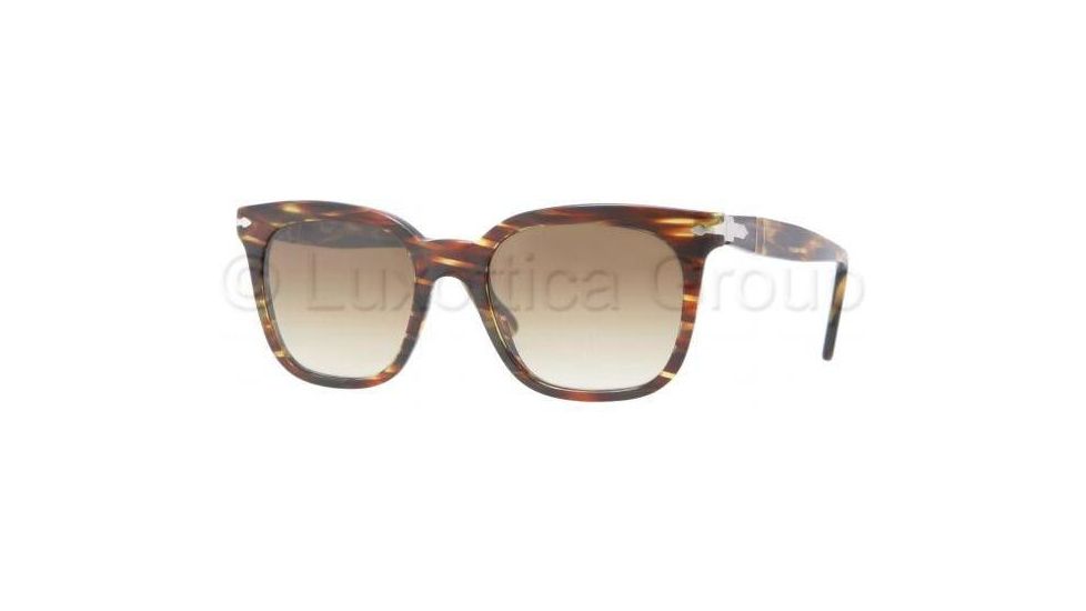 Persol PO2999S Progressive Prescription Sunglasses PO2999S-938-51-5219 - Lens Diameter: 52 mm, Frame Color: Green Striped Brown