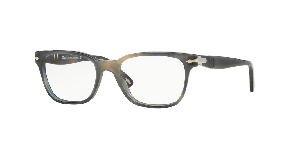Persol PO3003V Bifocal Prescription Eyeglasses 1017-50 - Stripped Grey Havana Frame