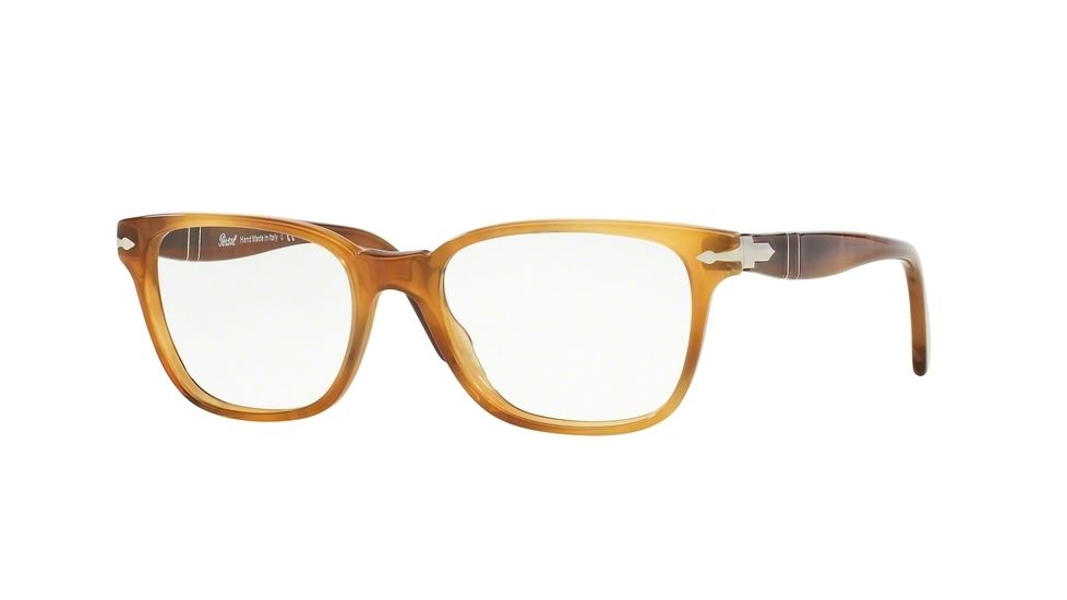 Persol PO3003V Bifocal Prescription Eyeglasses 1018-50 - Stripped Light Havana Frame